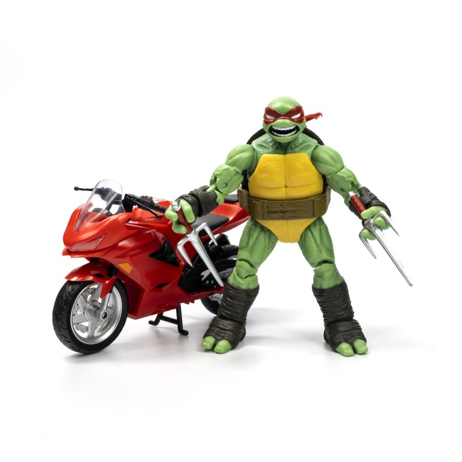 Teenage Mutant Ninja Turtles (comics) - Raphael Ninja with Red Motorcycle BST AXN Figure (Pre-Order) FULL PRICE $65.00