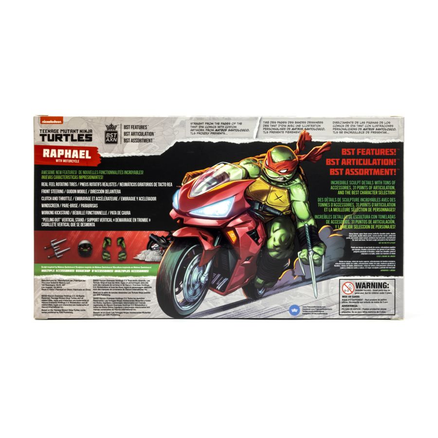 Teenage Mutant Ninja Turtles (comics) - Raphael Ninja with Red Motorcycle BST AXN Figure (Pre-Order) FULL PRICE $65.00